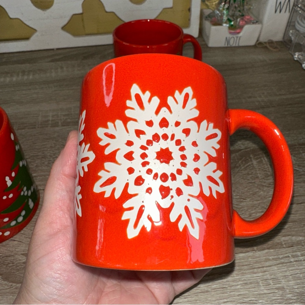 4 CHRISTMAS Waechtersbach Mugs Cups Coffee Wreaths , Snowman, tree and snowflake - Picture 8 of 15